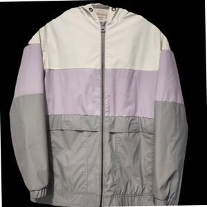 Vtg Weatherproof Womans S Jacket Windbreaker Lavender Gray Retro Outdoor Hiking‎